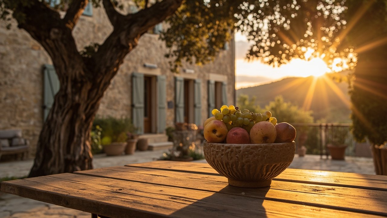 Terrasse provençale paisible au Luberon